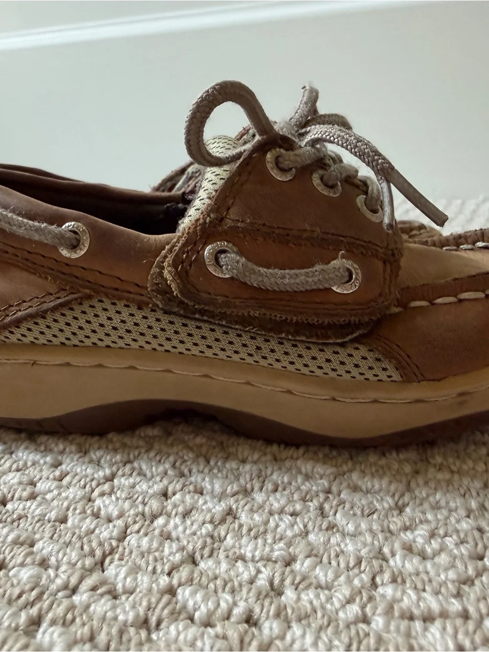 Sperry Kids Brown Leather Moccasin Boat Shoes
